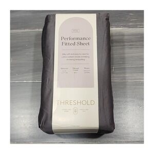 Threshold Performance Full Fitted Sheet Radiant Gray 400 Thread Count Cotton